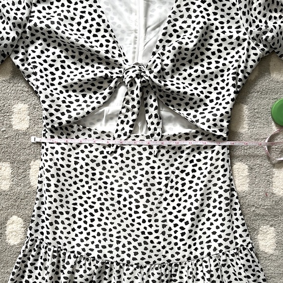 Lani the Label Hazel Tiered Polka Dot Maxi Dress Knotted Tie Vacation Beach - Picture 9 of 12